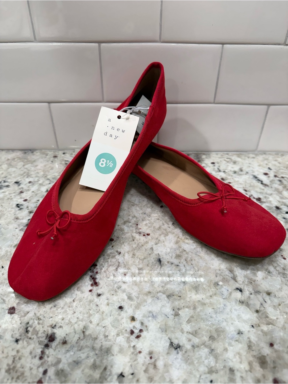 a new day Red Ballet Flats - Women's Casual Slip-On Size 8 1/2 NWT